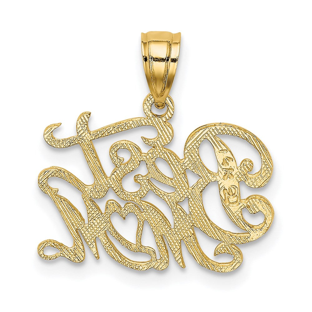 14K Yellow Gold Best Mom Charm