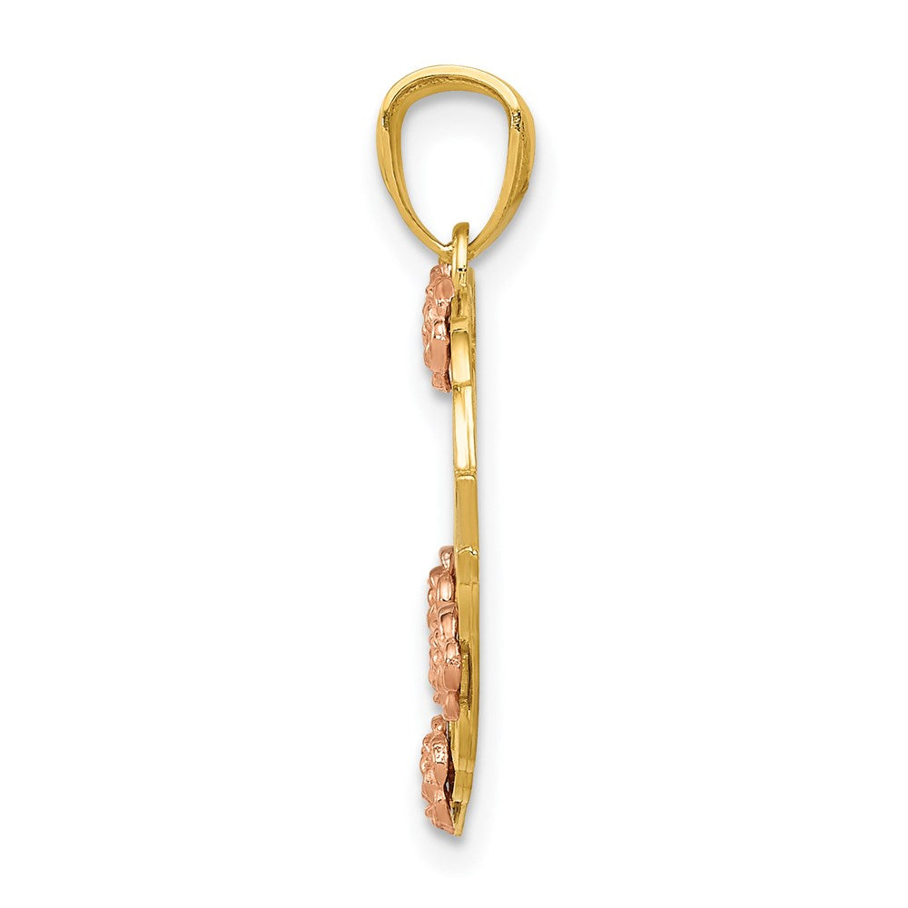 14K Two-Tone W/White Rhodium Grandma Heart Pendant