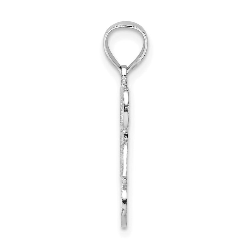 14K White Gold #1 Dad Pendant