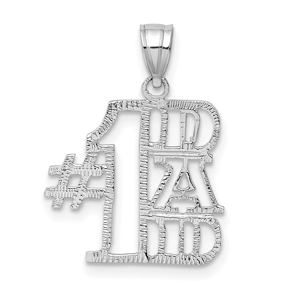 14K White Gold #1 Dad Pendant