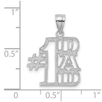 14K White Gold #1 Dad Pendant