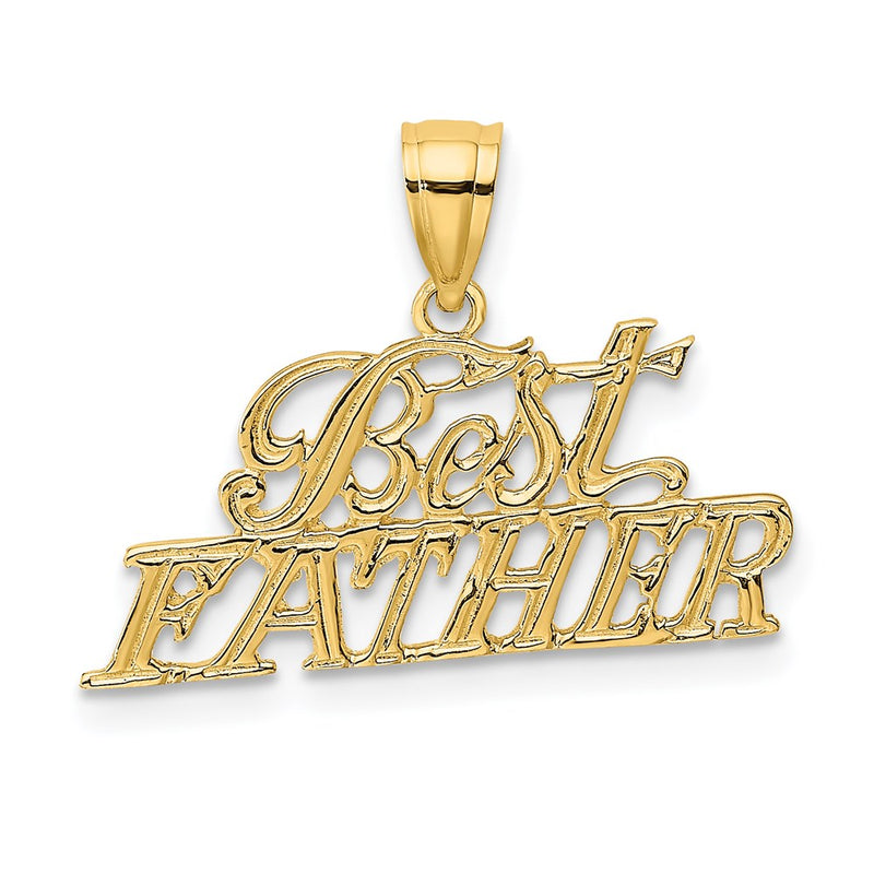 14K Yellow Gold Best Father Charm