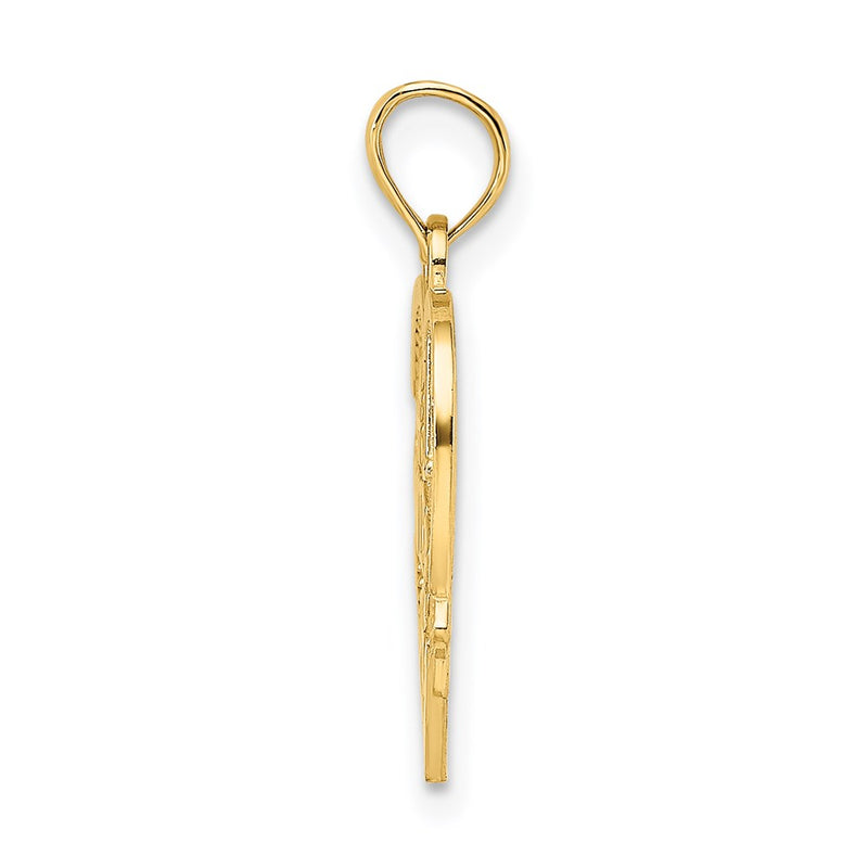 14K Yellow Gold #1 Wife Heart Charm