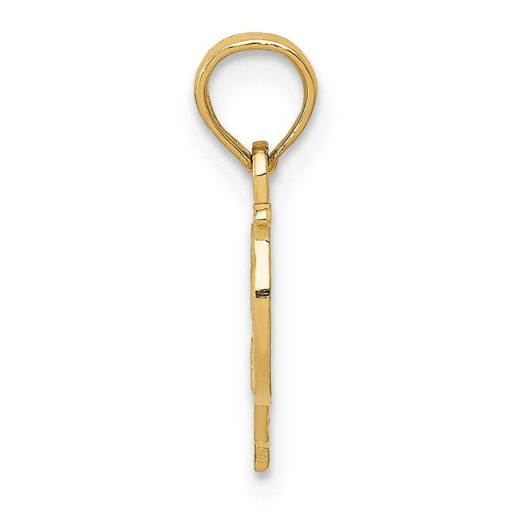 14K Yellow Gold I Heart Papa Charm