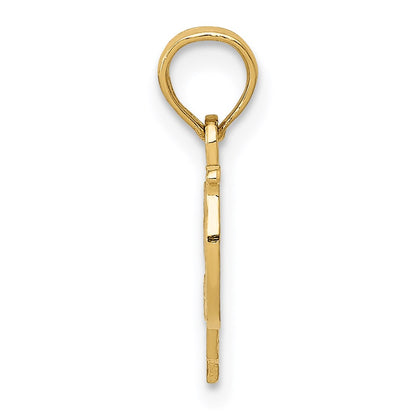 14K Yellow Gold I Heart Papa Charm