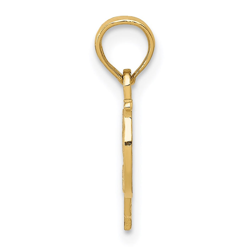 14K Yellow Gold I Heart Papa Charm