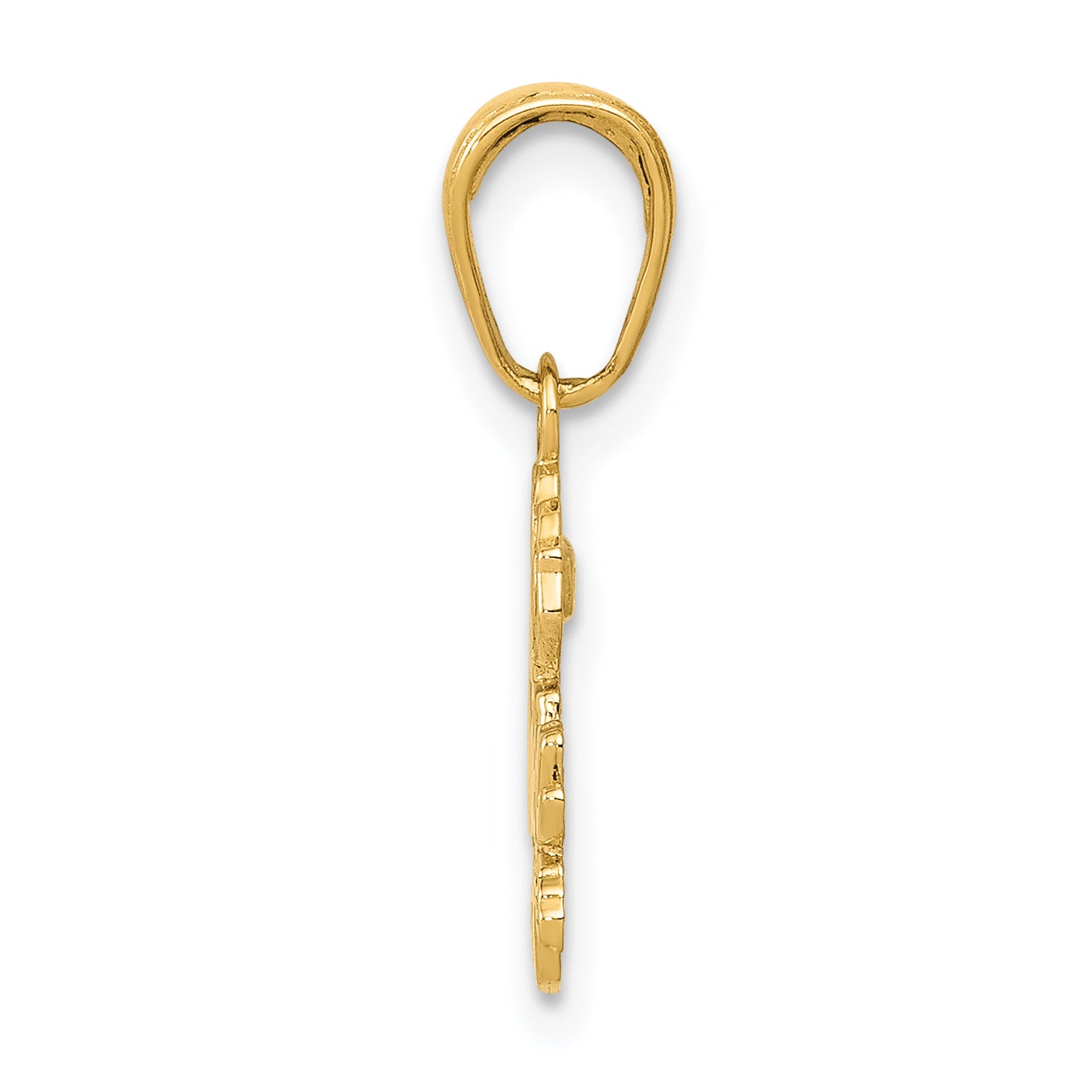 14K Yellow Gold Sister Rose Pendant