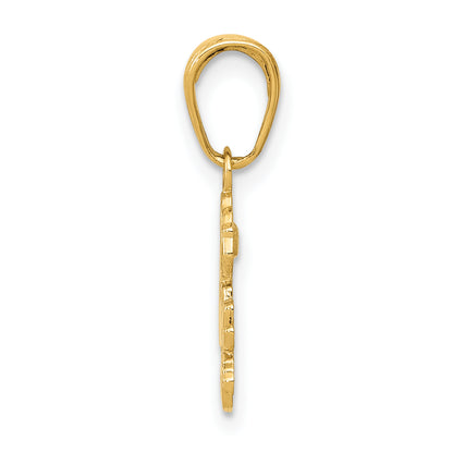 14K Yellow Gold Sister Rose Pendant