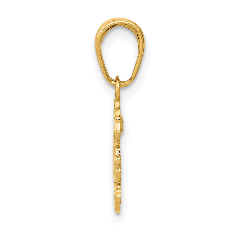 14K Yellow Gold Sister Rose Pendant