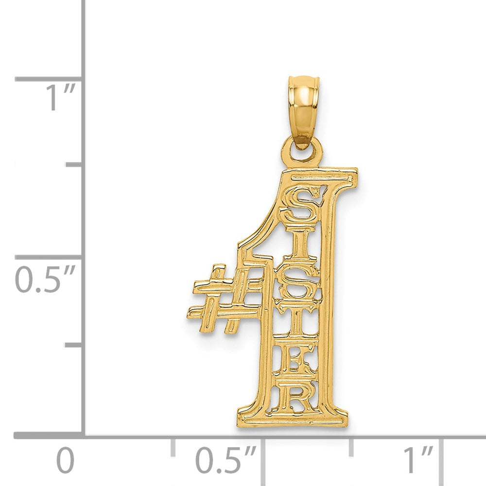 14K Yellow Gold #1 Sister Charm