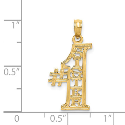 14K Yellow Gold #1 Sister Charm