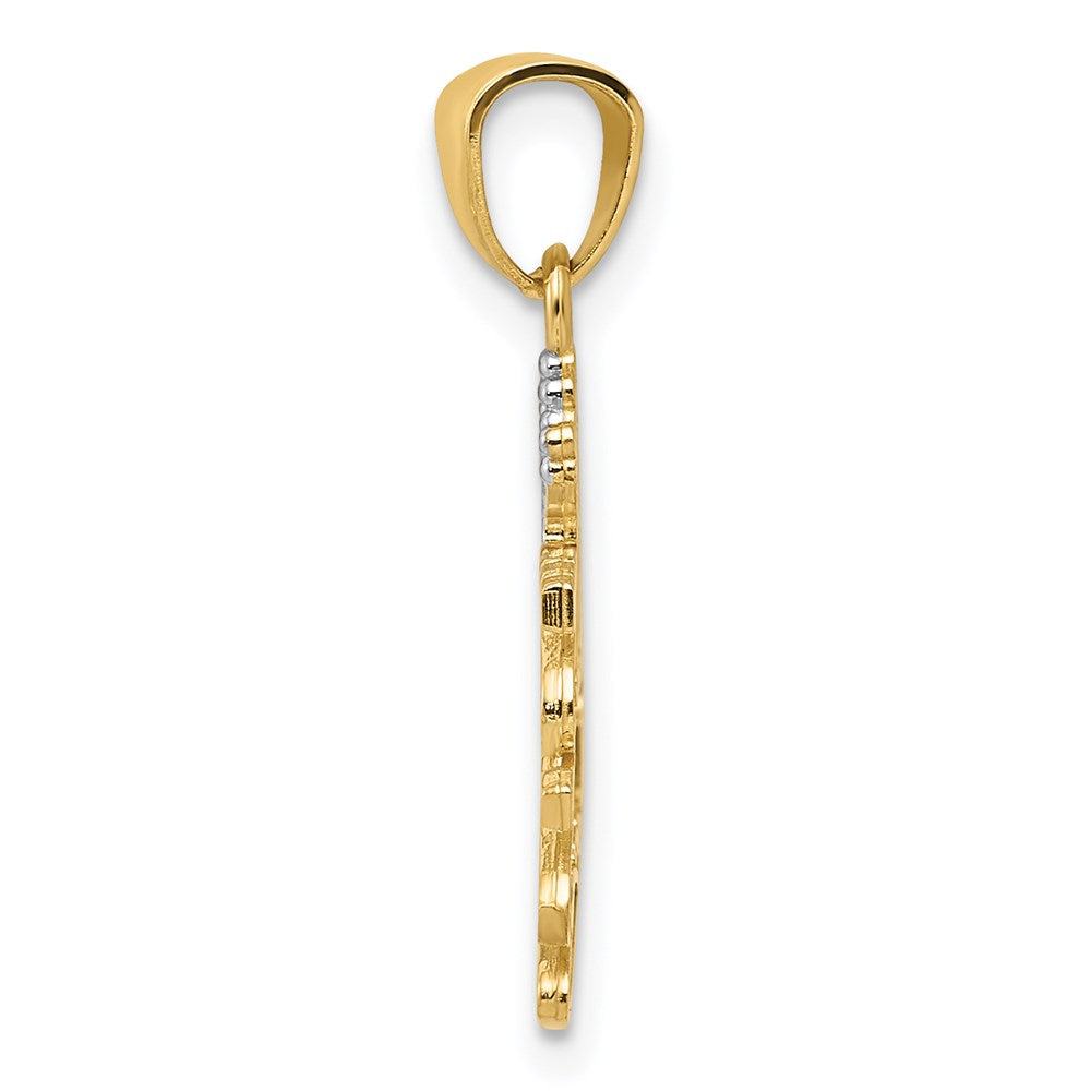14K Yellow & Rhodium And Daddys Princess Pendant