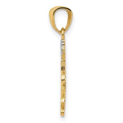 14K Yellow & Rhodium And Daddys Princess Pendant