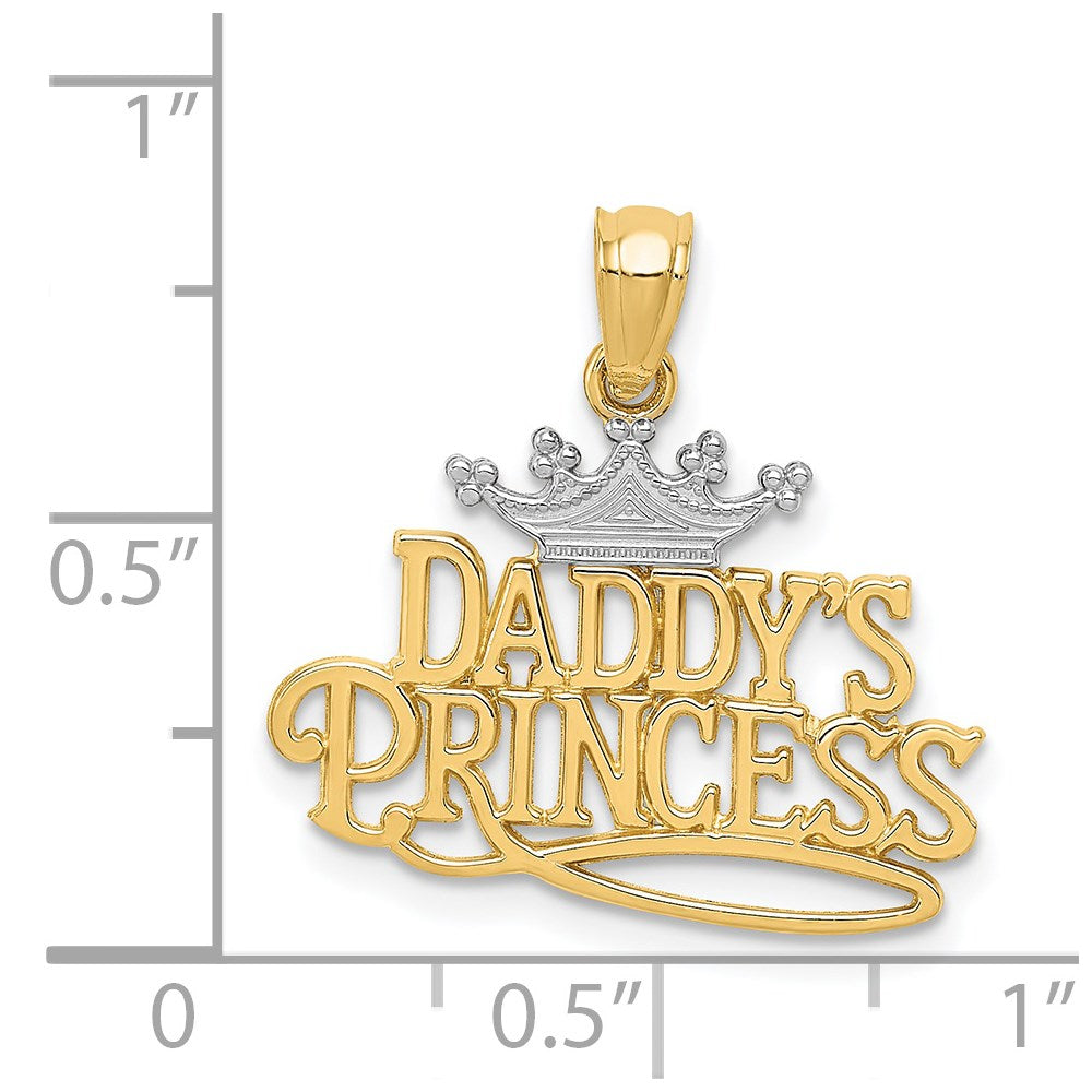 14K Yellow & Rhodium And Daddys Princess Pendant