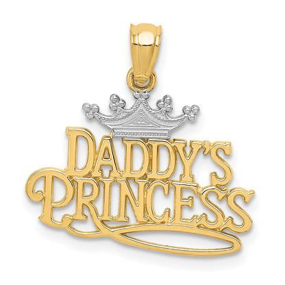 14K Yellow & Rhodium And Daddys Princess Pendant