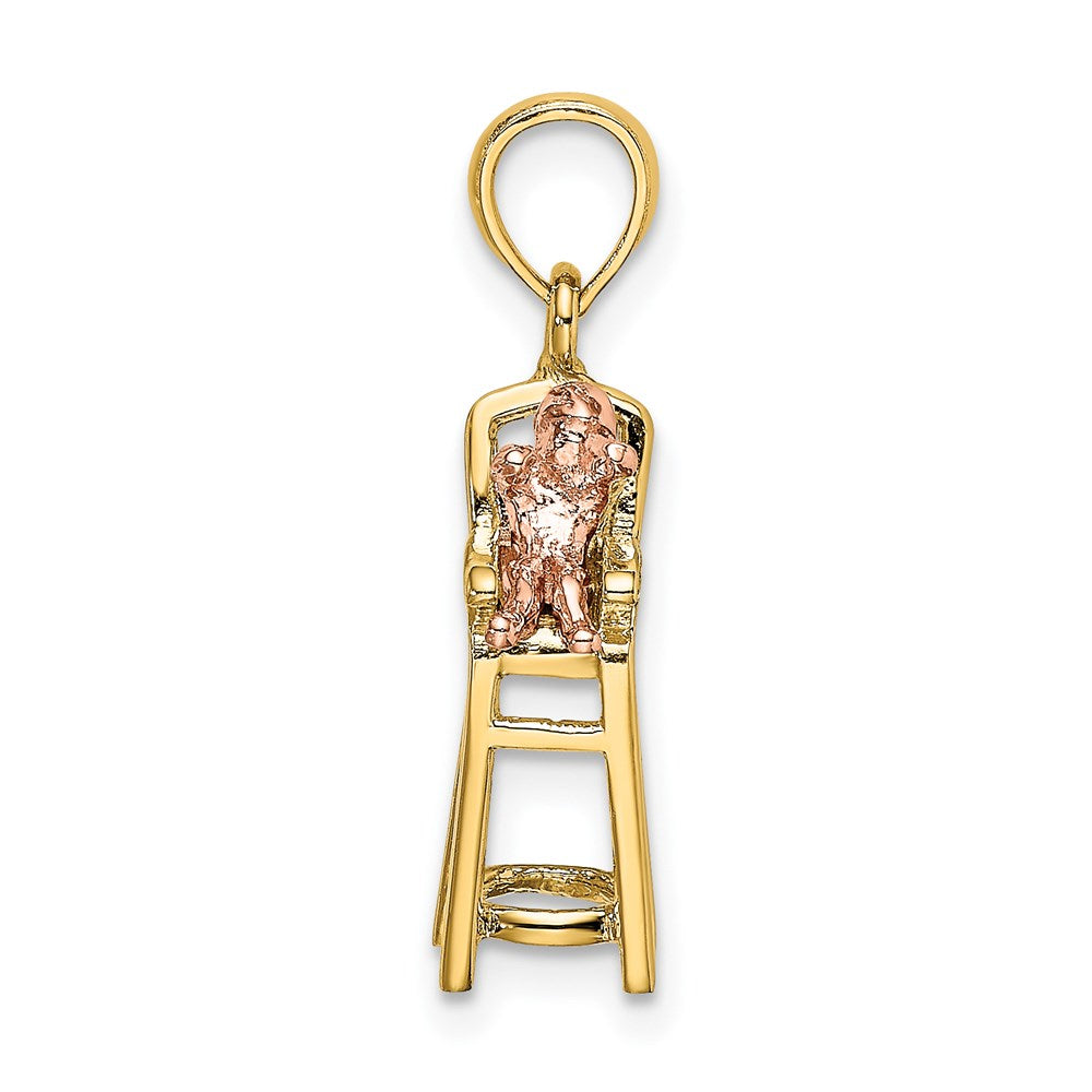 14K Two-Tone High Chair W/Baby Charm