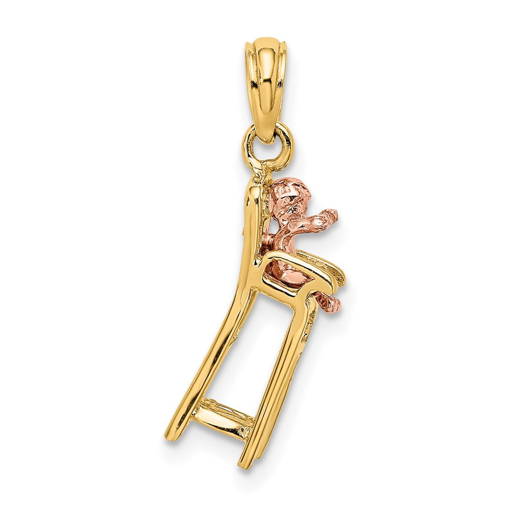 14K Two-Tone High Chair W/Baby Charm