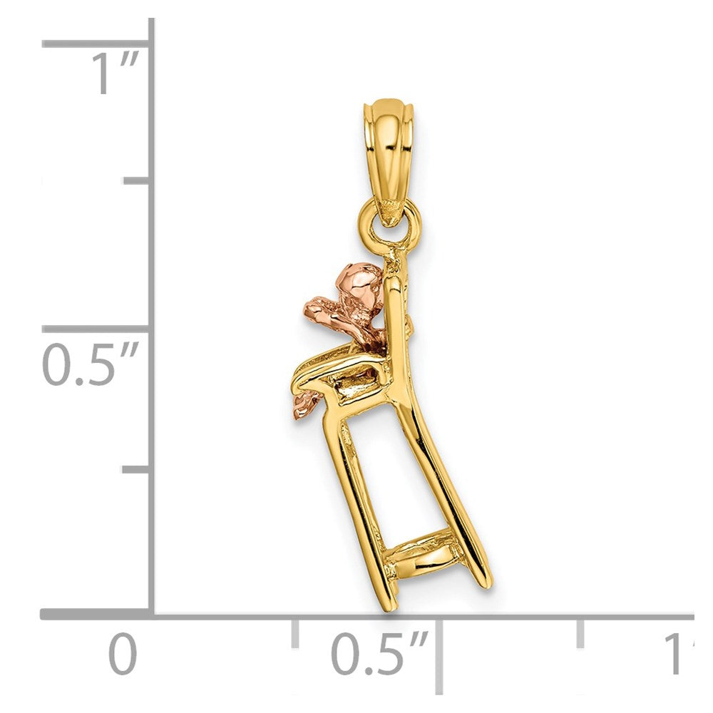 14K Two-Tone High Chair W/Baby Charm
