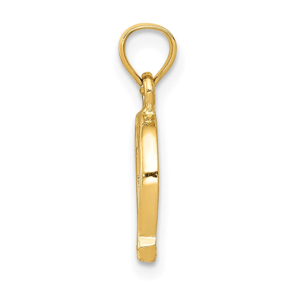 14K Yellow Gold Horseshoe Pendant
