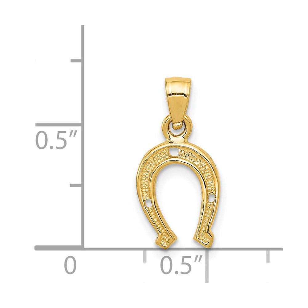 14K Yellow Gold Horseshoe Pendant