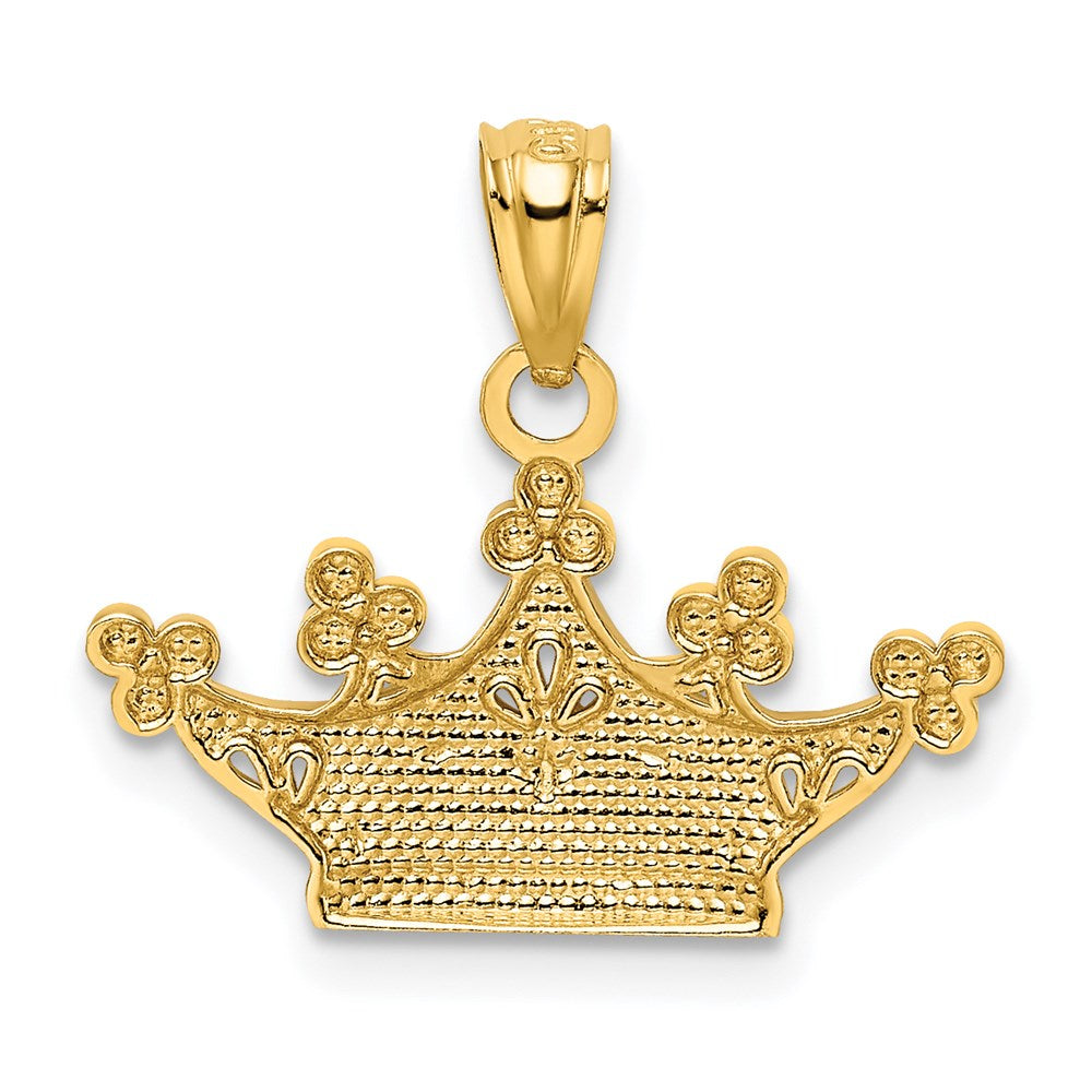 14K Yellow & Rhodium And Crown Pendant