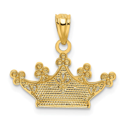 14K Yellow & Rhodium And Crown Pendant