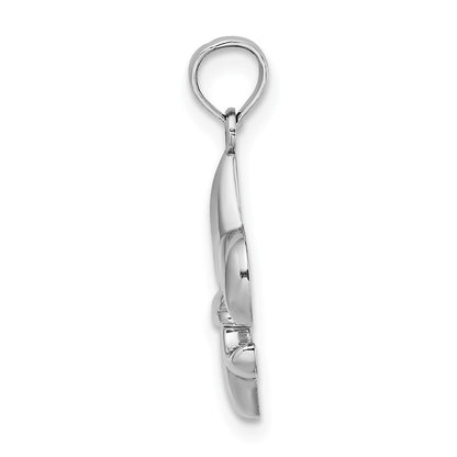 14K White Gold 2-D Small Fleur De Lis Charm