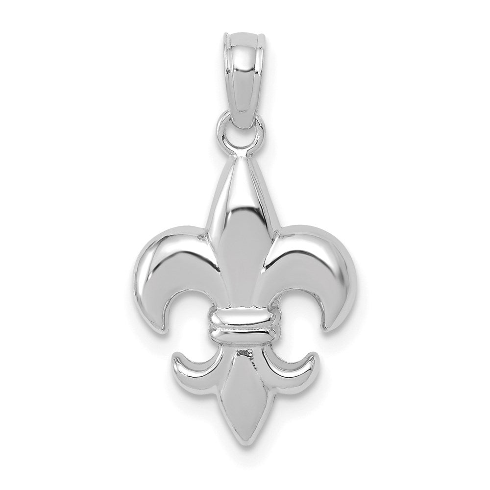 14K White Gold 2-D Small Fleur De Lis Charm