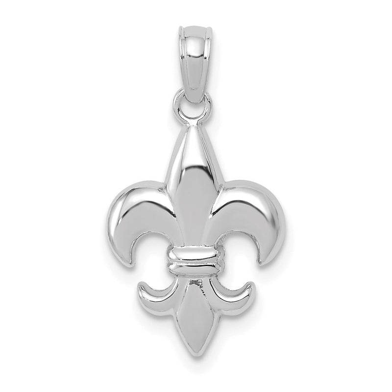14K White Gold 2-D Small Fleur De Lis Charm