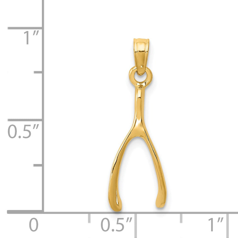 14K Yellow Gold Wishbone Pendant