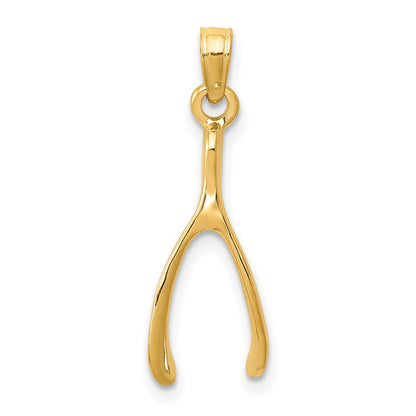 14K Yellow Gold Wishbone Pendant