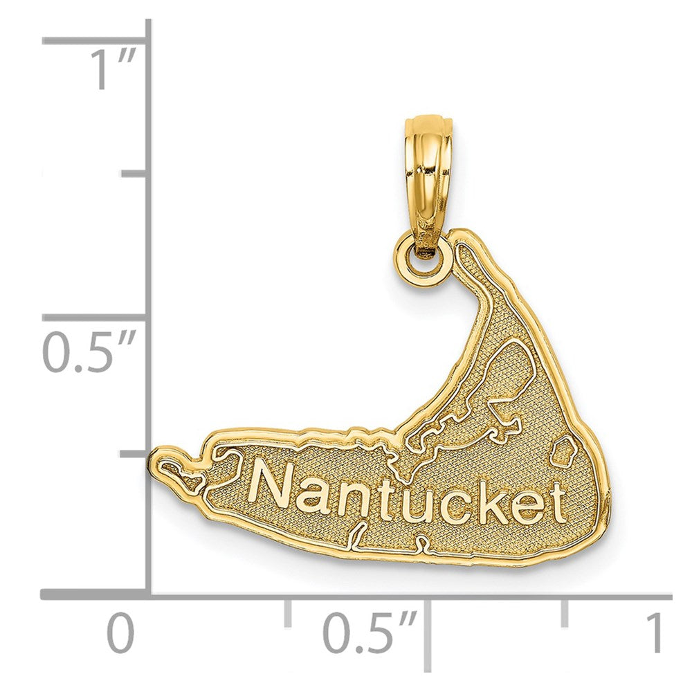 14K Yellow Gold Nantucket Map Charm