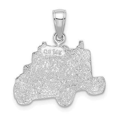 14k White Gold Truck Cab Pendant
