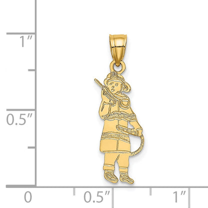 14K Yellow Gold Fireman W/Hose Charm