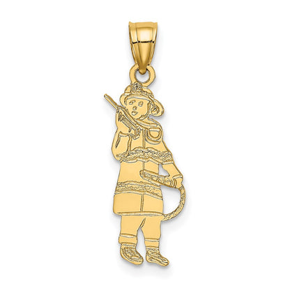 14K Yellow Gold Fireman W/Hose Charm