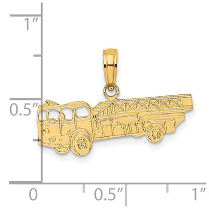 14K Yellow Gold Fire Truck Charm