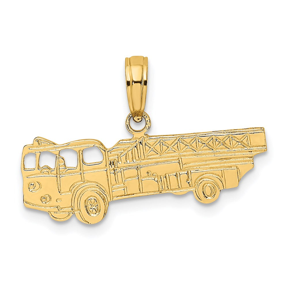 14K Yellow Gold Fire Truck Charm