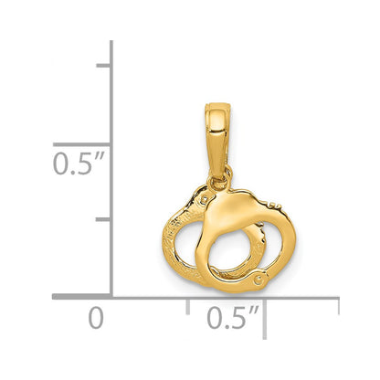 14K Yellow Gold 2-Piece Handcuffs Pendant