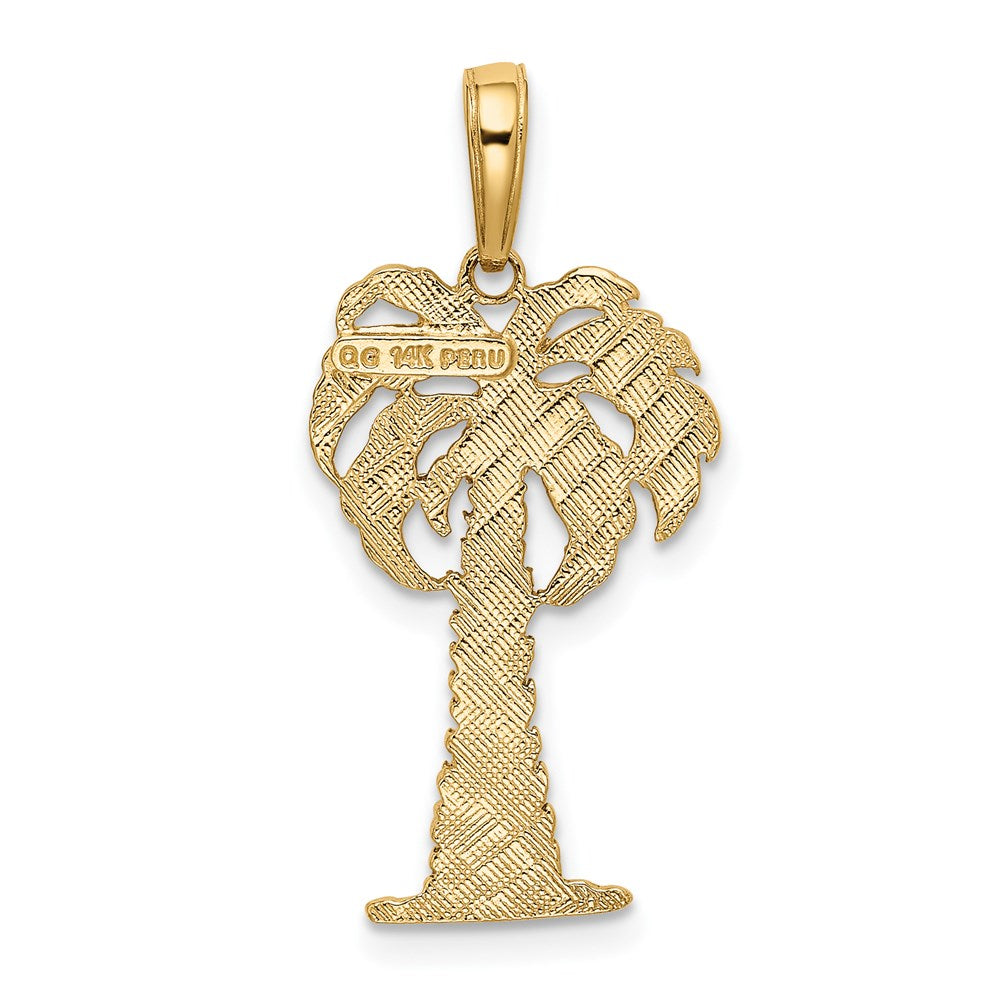 14K Yellow Gold Palm Tree Pendant