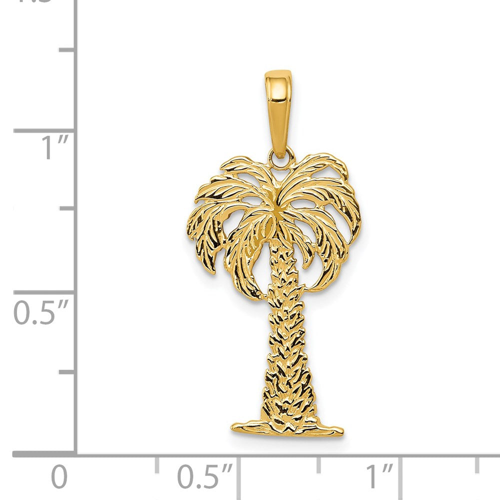 14K Yellow Gold Palm Tree Pendant