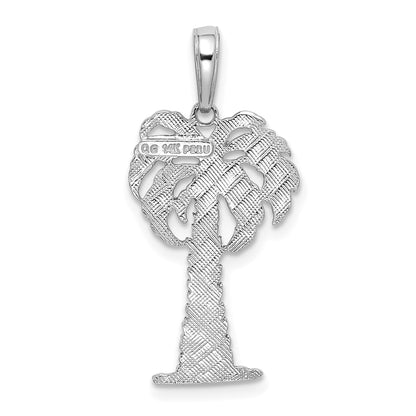 14K White Gold Palm Tree Pendant