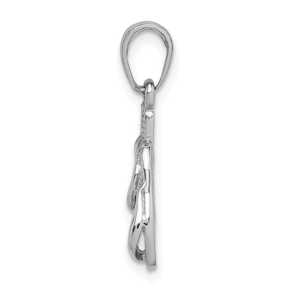 14K White Gold 3D Flip Flops Pendant