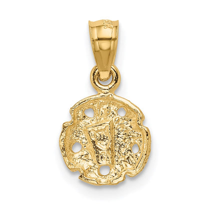 14K Yellow Gold Sand Dollar Pendant