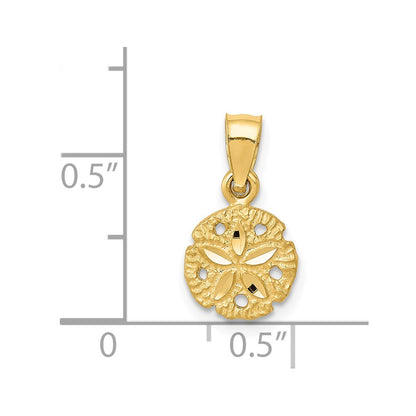 14K Yellow Gold Sand Dollar Pendant