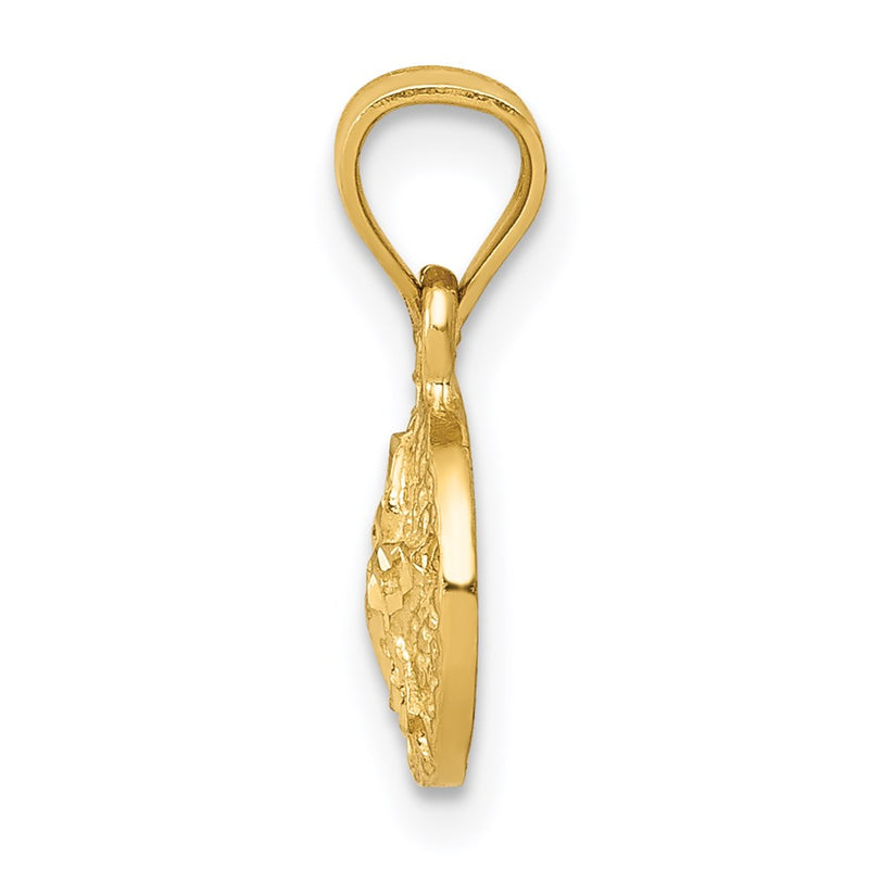 14K Yellow Gold Sand Dollar Pendant