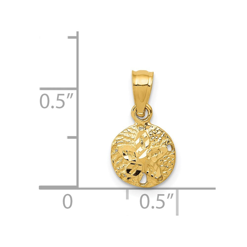 14K Yellow Gold Sand Dollar Pendant