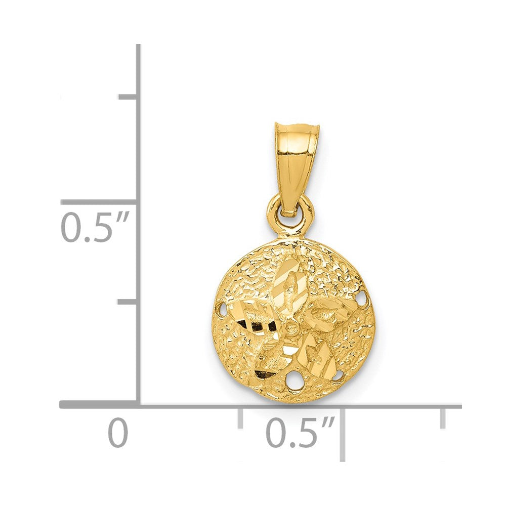 14K Yellow Gold Sand Dollar Pendant