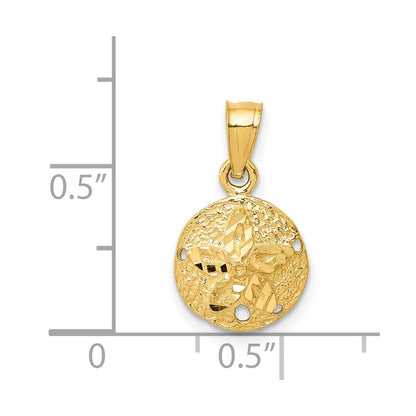 14K Yellow Gold Sand Dollar Pendant