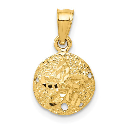 14K Yellow Gold Sand Dollar Pendant