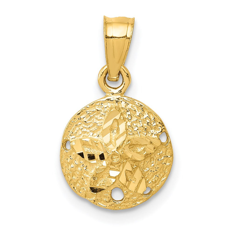 14K Yellow Gold Sand Dollar Pendant